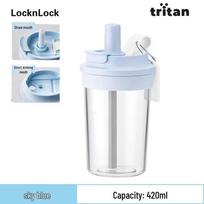 LOCK&LOCK Tritan Milk Foam Straw Coffee Cup white
