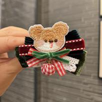 Children's Cute Christmas Antler Hair Clip with Pompon and Bow - Autumn/Winter Accessory black