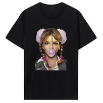 Singer Britney Spears Bubblegum Graphic T-shirt Men and Women Summer Cotton Y2K Clothing Fashion Short Sleeved Top Streetwear 5XL įvairiaspalvis