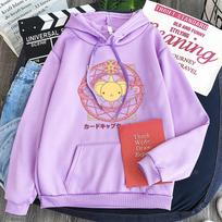 Sakura Card Capture Cartoon Anime Hoodie Female Anime Cute L pink