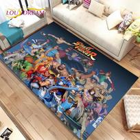 „Street Fighter Retro“ žaidimų aikštelės kilimėlis, kilimas svetainės miegamojo sofos durų kilimėliui dekoruoti, „Kid Play“ neslystantis grindų kilimėlis 60x90cm(23x35in) black