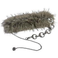 Vintage Trendy Design Faux Fur Belts Spicy Girl Metal Chain Furry Splicing Belt Punk Y2K Waist Chain Women Fashion sidabras