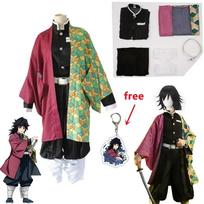 Anime Žudikas Tomioka Giyuu Cosplay Kostiumas Moterys Kimono Vienodas Drabužiai Perukas Suaugę Vaikai Plauk 150 black