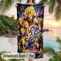 Dragon Ball Beach Towel, Personalized Custom Name Text, Quick Dry Large Absorbent Towel For Beach Pool 70cmx140cm(27x55inch)