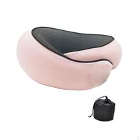Lėktuvo kelioninės pagalvės galvos atrama Ergonomiška kvėpuojanti sulankstoma U formos minkšta kaklo atrama rožinė