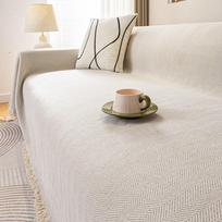 Herringbone Pattern Sofa Cover Towel Sofa Cushion Four Seasons Universal Chenille New Sofa Towel Universal Sofa Cover Cloth 180*130CM white