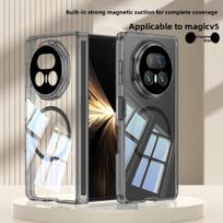 For Huawei Honor Magic V5 Case Soft Transparent middle hinge Magnetic Magsafe Protective Back Cover For Magic V5 Phone Shell HONOR Magic V5 juoda