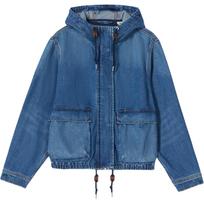Levis American Vintage Casual Workwear Hooded Denim Jacket Women jackets 009BC-0000 M blue