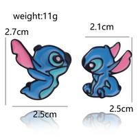 Cute Cartoon Stitch Brooch Star Baby Stitch Metal Badge Student Backpack Accessories Pin black