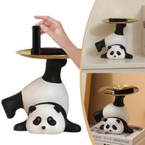 Lovely Resin Panda Storage Tray Key Holder Bowl Panda Sculpture Candy Jewelry Earrings Tray Panda Statue Entryway Table Decor China Mainland beige
