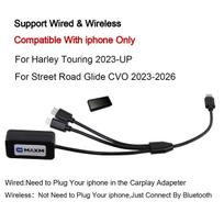 Belaidis Carplay adapteris motociklams Harley 2023-UP 121CVO 117CVO Touring Street Road Glide, skirtas iPhone 2023-2026 black