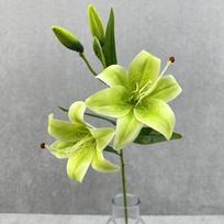 New 67cm Artificial Lily Flower 3D Printing 2 Heads Fake Lily Bouquet Silk DIY Wedding Bridal Bouquet for Home Wedding Decor yellow