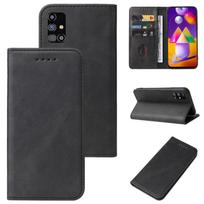 Magnetinis užsegamas odinis telefono dėklas, skirtas Samsung Galaxy M31s For Samsung Galaxy M31s juoda