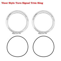 Motorcycle Chrome 7''Headlight Trim Ring+4.5'' Fog Light Cover +Visor Style Turn Signal Trim Ring For Harley Touring FLH Softail Light Trim Ring white
