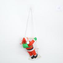 Santa Claus ladder doll pendant, Christmas pendant on window wall white