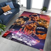 Tupac 2pac Rapper Eminem Hip Hop Rap God Art Rug for Bedroom Living Room Sofa Home Doormat Decor, Large Kids Non-slip Floor Mat 40cm x 60cm brown
