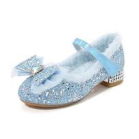Mergaičių aukštakulniai „Treasure Crystal“ batai žieminiai vaikiški pliušiniai madingi lankeliai „Frozen Princess Elsa“ batai, 23–36 dydis 24 dangaus mėlyna spalva