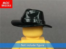 10pcs/lot MOC Bricks Skiing Swiming Cap Cowboy Hat Helmet Headgears Accessories Figures Parts Building Blocks Toys Kids Gifts black