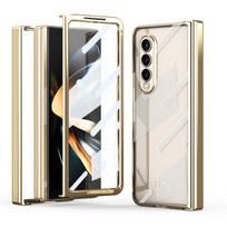 Geriausias apsauginis viso korpuso skaidrus dėklas, skirtas Samsung Galaxy Z Fold 4 Fold4 Fold5 Fold3 Fold 5 3 2 5g Fold2 Grūdinto stiklo plėvelė Coque for Samsung Z Fold 5 auksas