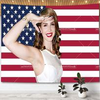 Lana Del Rey Flag Tapestry Wall Hanging Religious Tapestrys Room Decoration Aesthetic Art Posters Dormitory Decor Tapestries 100X70CM blue
