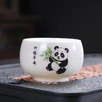 Suet Jade Panda Merchandise Ceramic Kung Fu Tea Set Gift Box Master Gift Set Guochao Business Gift Household white