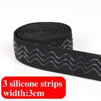 2/5 metro juodos elastinės juostelės silikoninės neslystančios liemenėlės guminė juosta diržui drabužiams bangų juostelė DIY drabužių siuvimo reikmenys 5Meters