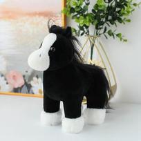 20-23cm 8inch Cartoon Horse Plushies Cute Pony Stuffed Toy White Black Fine Horse Soft Doll Boy Girl Gift gray