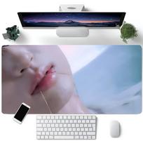 Korean Actor Byeon Woo-Seok Mouse Pad Large Gaming Keyboard Mat LockEdge Rubber Computer Office Accessories 30cmx60cm white