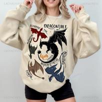 Onyx Storm Sweatshirt Dragon Tails Basgiath College Clothing Fourth Wing Dragon Rider Sweatshirts Book Lover Men Women Pullover M black