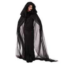Helovino kostiumas moterims Zombis Ragana Vampyras Vaiduoklis Nuotaka Apranga Elastingas audinys S-xxl Witch Long,XXL black