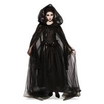 Helovino kostiumas moterims Zombis Ragana Vampyras Vaiduoklis Nuotaka Apranga Elastingas audinys S-xxl Vampire,XL black