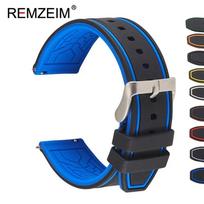 Rubber Silicone Watch Band Strap 20mm 22mm 24mm Women Men Green Red Black Sport Watch Band Stainless Steel Metal Clasp 24mm blue