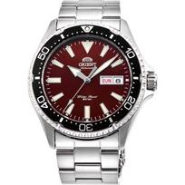 Orient Men's Kamasu Stainless Steel Japanese Automatic Diving Watch - Red - Metal Bracelet
