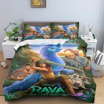 Raya and The Last Dragon Anime Home Bedroom Comforte Nordic polyester material suitable for children and adults 3-piece set 150*200cm 3pcs gray