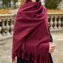 Korėjietiško stiliaus vilnos ir kašmyro žiemos skara/šalis - Unisex, Vienspalvė, Universali mados detalė 200*34CM (145g) vyno raudonos spalvos