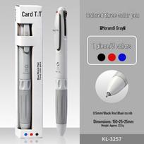 Three-Color Click-Action Pen for Vibrant Note-Taking and Special Marking 0.5mm white