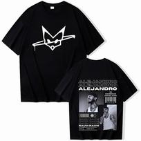 Rauw Alejandro Coca Nuestra TShirts Harajuku Hip Hop ONeck Short Sleeve Shirts M black