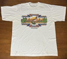 Vintage Single Stitch Arizona Roadrunner Cactus Trashed Shirt Grunge Biker 90s Unisex T-Shirt XL gray
