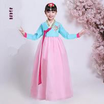 Merginų birželio 1-osios Korėjietiškas Tradicinis Hanbok Šokio Kostiumas Rinkinys 140 cm white
