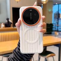 For Xiaomi 17 15 14 Ultra Case Magnetic Magsafe Metal Alloy Camera Protection Independent Buttons Vegan Leather Case Cover PU Leather&xiaomi 15 ultra