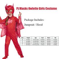 Unisex Girls Super Owl Hero tuta Fancy Dress Cosplay Cat Boys Gecko Animail Costume di Halloween Jumpsuit L(130-145cm) red
