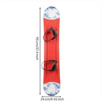 Snowboard with Adjustable Bindings Sturdy Sports Equipment Secure for Slopes raudona