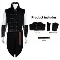 Žiedų Valdovo Cosplay Liemenė Su Diržu Ir Apyrankėmis Sceniniams Pasiruošimams Ir Kostiumų vakarėliams L black