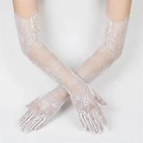 Long Sheer Lace Bridal Gloves Elbow Length Prom Glove  Bride Dinner Party Evening