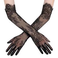 Long Sheer Lace Bridal Gloves Elbow Length Prom Glove  Bride Dinner Party Evening