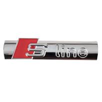 3D S LINE Emblem Car Front Grille Badge Body Trunk Sticker Decoration Accessorie for q1 A4 B8 A3 8P Q3 8U F3 8V A6 8R 4L Q2 RS