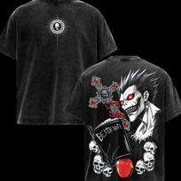 DEATH NOTE Manga T-shirt Ryuk Printed Vintage Washed T Shirt Men Women Clothing Summer Casual Oversized Cotton Tees Clothes 2XL