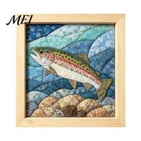Relaxing Hobby for Women DIY Fabric Art Kit, Handmade No-Sew Mosaic Wall Craft with Stress Relief Crafting Kits Frame, Beginner Friendly Cute Animals