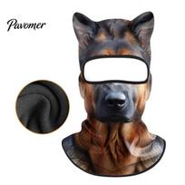 Winter Cycling Mask 3D Animal Balaclava Face Mask, Windproof Full Cover with Ears, Dog Cat Fox Tiger Cosplay Guard for Halloween Skiing Elastic Shield One Size D