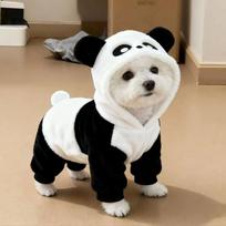 Anti Shedding Panda Dog Costume Thicken Warm Dog Clothing Four Legs Dog Outfit  Pet Costume Party XL balta